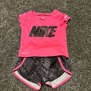Nike Pink Dri-Fit Top and Shorts Set 2t
